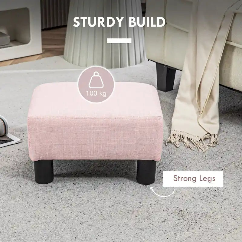 16 Cube Modern Linen Footrest Ottoman