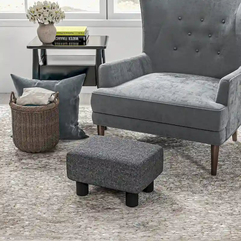 16 Cube Modern Linen Footrest Ottoman