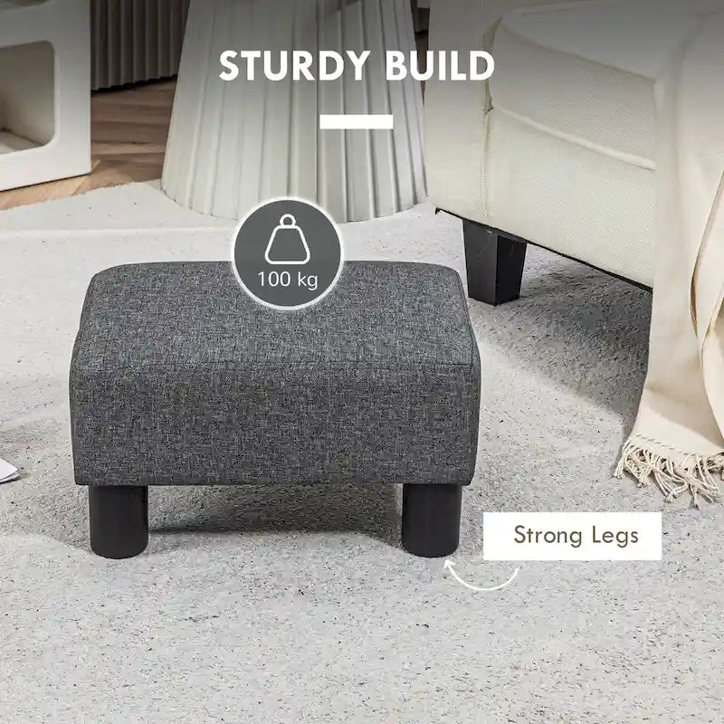 16 Cube Modern Linen Footrest Ottoman