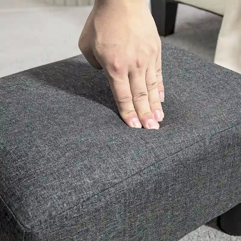 16 Cube Modern Linen Footrest Ottoman