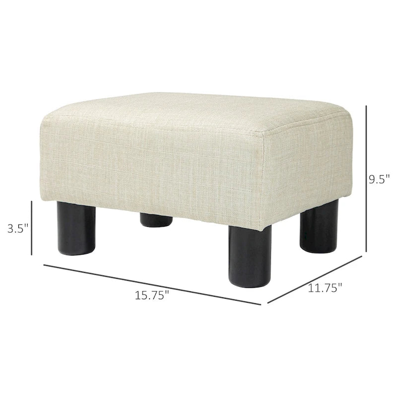 16 Cube Modern Linen Footrest Ottoman