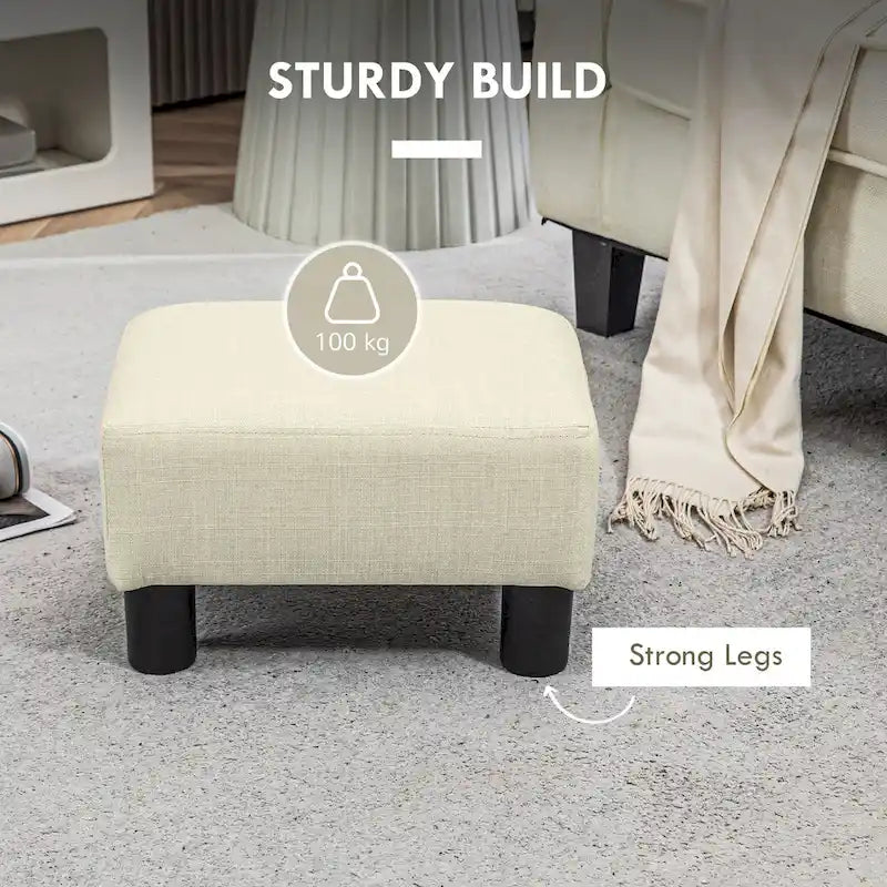 16 Cube Modern Linen Footrest Ottoman