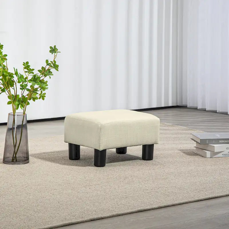 16 Cube Modern Linen Footrest Ottoman