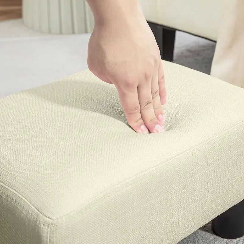 16 Cube Modern Linen Footrest Ottoman