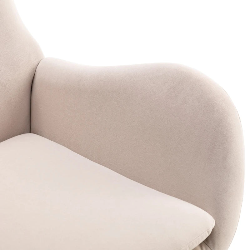 Fauteuil à bascule avec assise rembourrée en velours