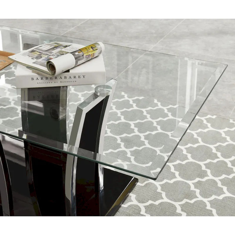Table basse moderne 1 étagère avec plateau en verre de 47 pouces