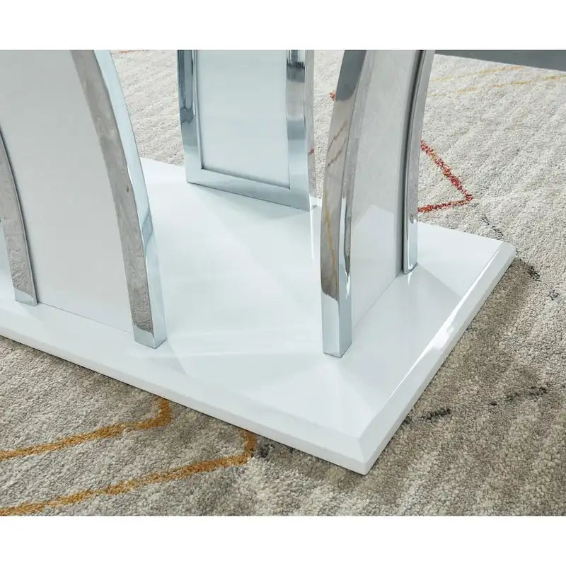 Table basse moderne 1 étagère avec plateau en verre de 47 pouces
