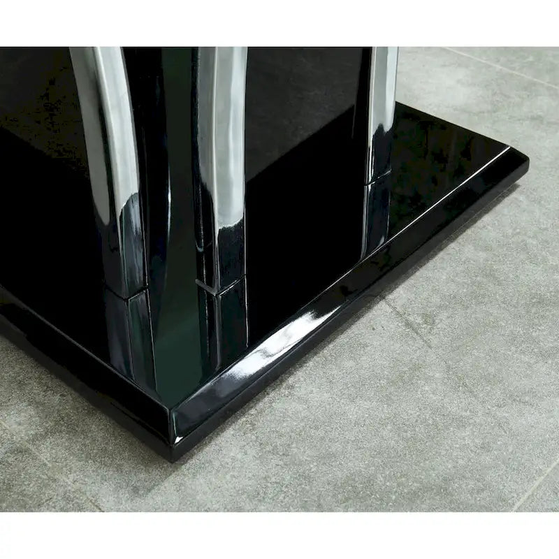 Table basse moderne 1 étagère avec plateau en verre de 47 pouces