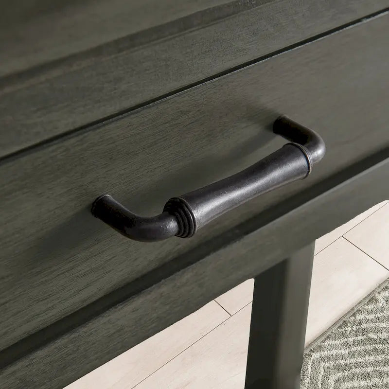 Console d'entrée à plateau avec rebords style traditionnel - Gris fumé délavé
