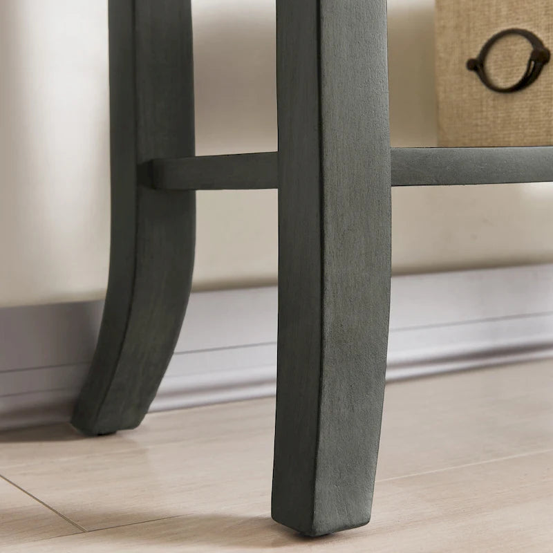 Console d'entrée à plateau avec rebords style traditionnel - Gris fumé délavé