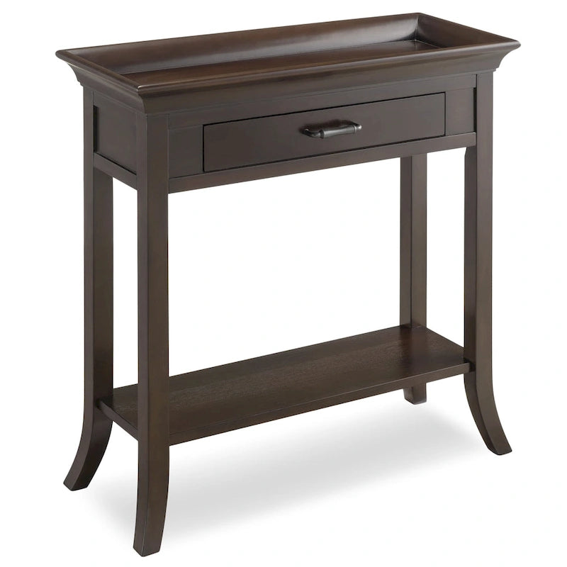 Console d'entrée à plateau avec rebords style traditionnel - Gris fumé délavé