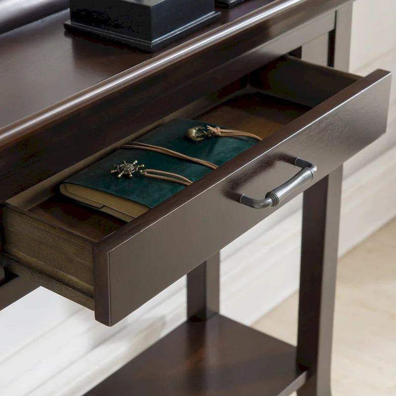 Console d'entrée à plateau avec rebords style traditionnel - Gris fumé délavé
