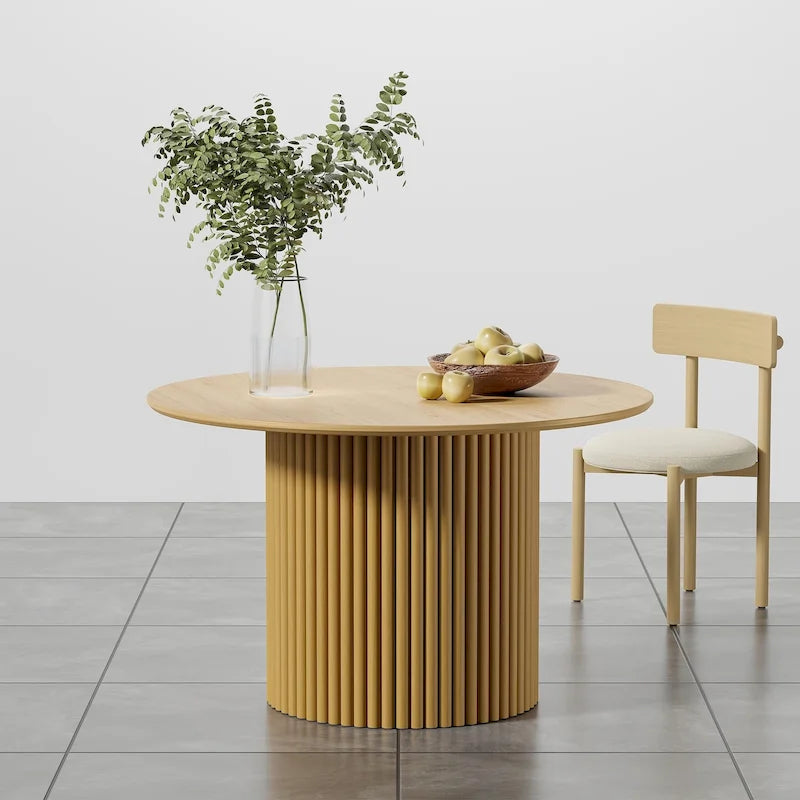 Table à manger ronde en bois massif de 46 pouces pour 4 personnes, style nordique - 46*30