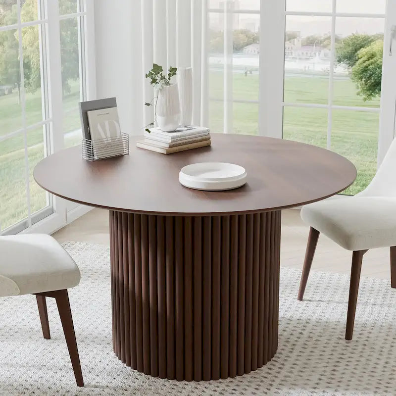 Solid Wood 46 Round Dining Table for 4 People Nordic style - 46*30