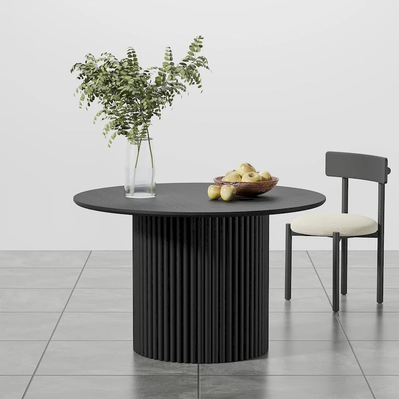Table à manger ronde en bois massif de 46 pouces pour 4 personnes, style nordique - 46*30