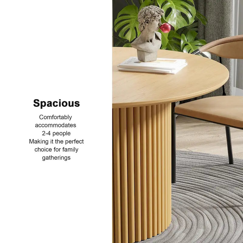 Table à manger ronde en bois massif de 46 pouces pour 4 personnes, style nordique - 46*30