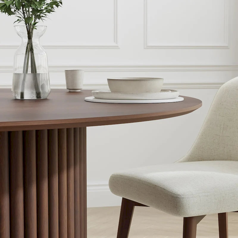 Table à manger ronde en bois massif de 46 pouces pour 4 personnes, style nordique - 46*30