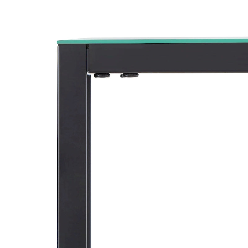 Console étroite et longue avec plateau miroir - Piètement en métal doré