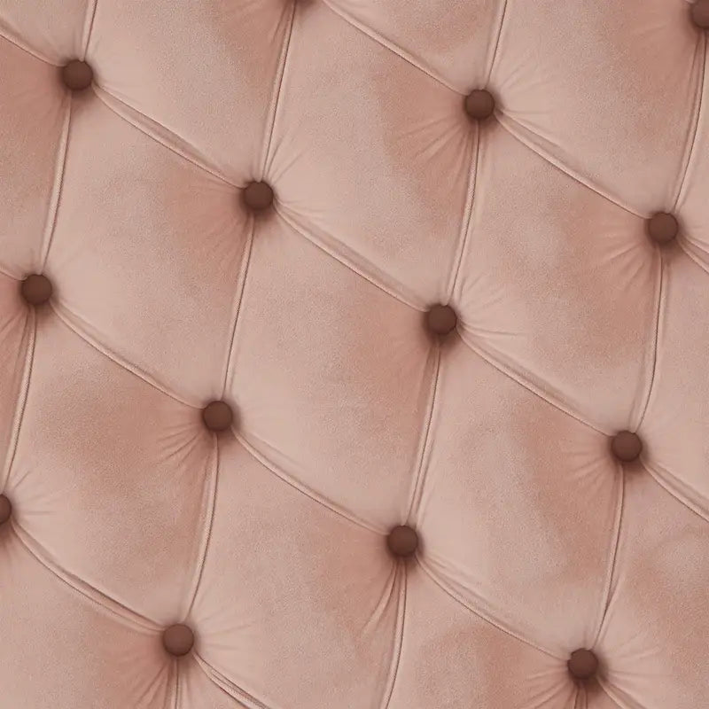 Pouf rond touffeté en velours et finition dorée
