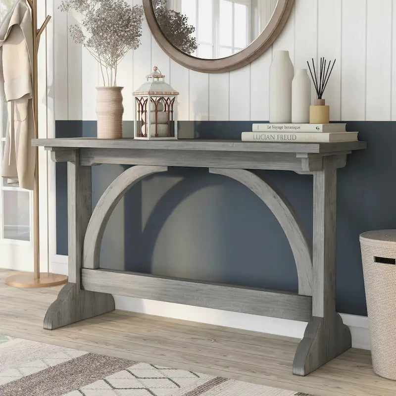 Console de salon 47 po fini chêne rustique