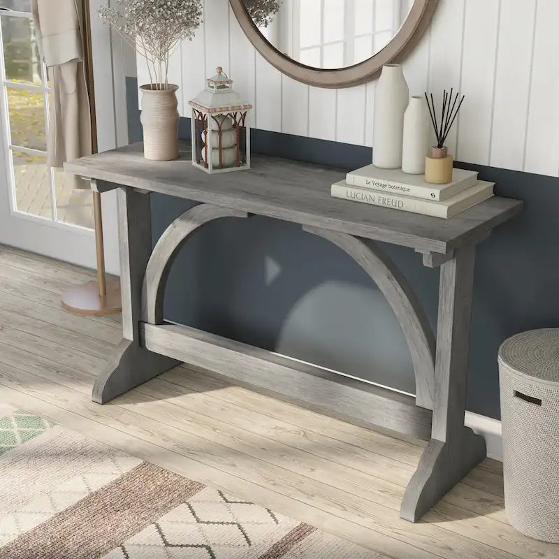Console de salon 47 po fini chêne rustique