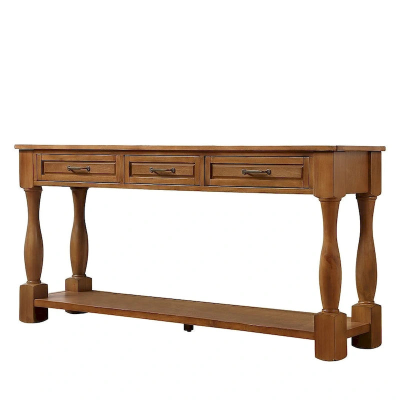 63.38" Sofa Console Table with 3 Drawers
