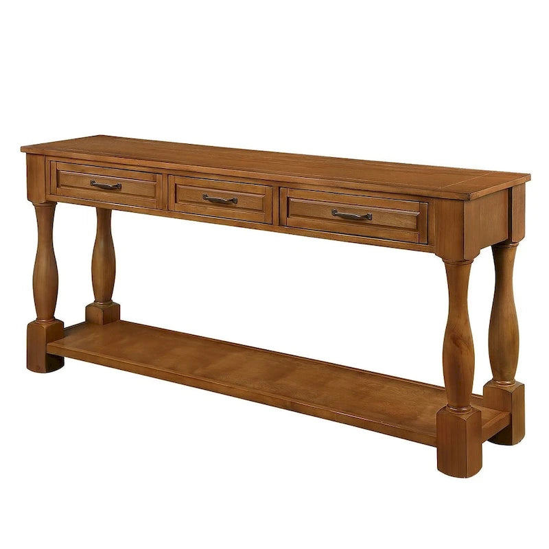 63.38" Sofa Console Table with 3 Drawers
