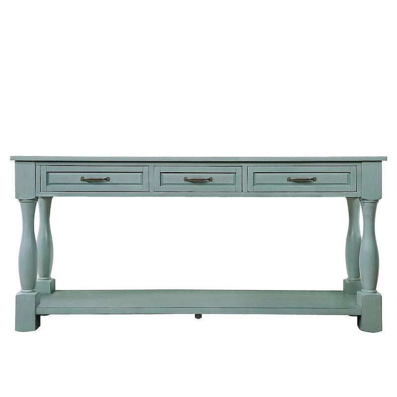 63.38" Sofa Console Table with 3 Drawers