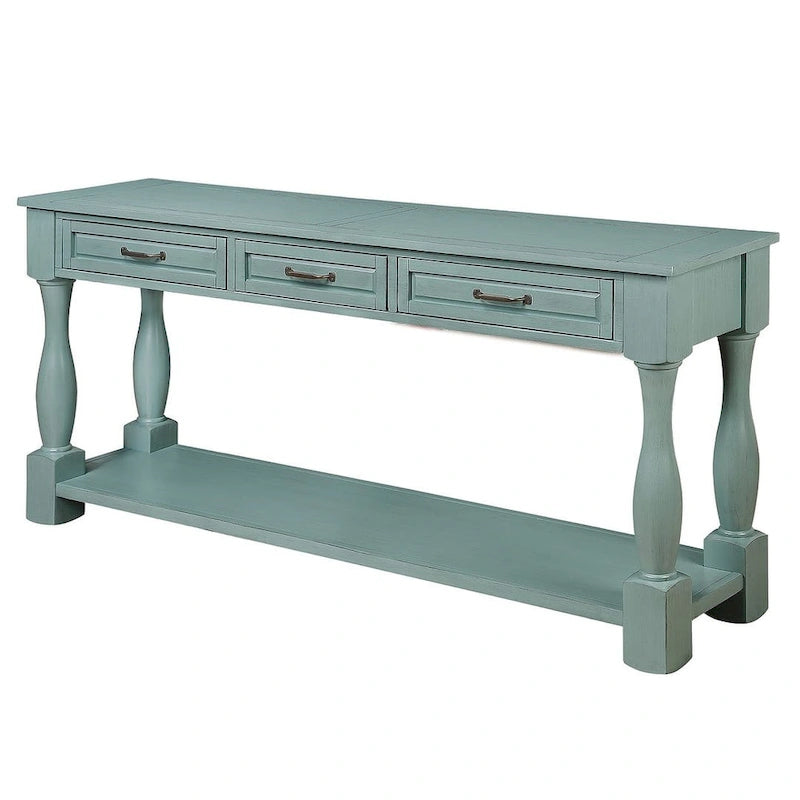 63.38" Sofa Console Table with 3 Drawers