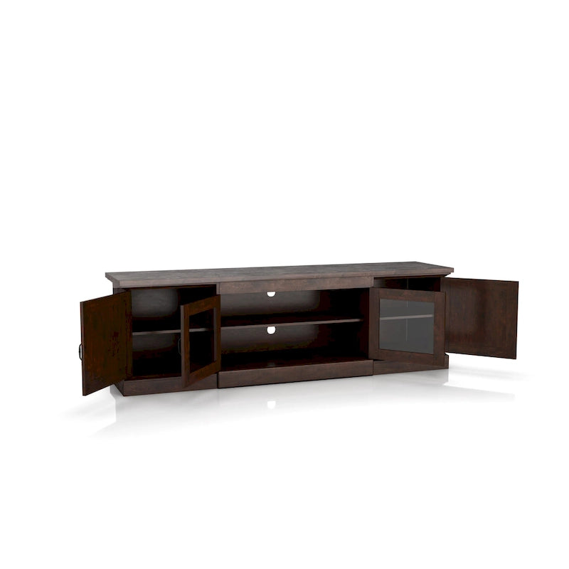 Meuble TV de rangement multifonction rustique de 68 pouces