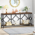 70.9 Inch Industrial Sofa Console Table with Open Storage Shelf