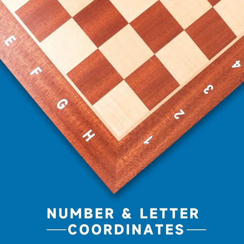 19x19 Wooden Inlaid Chessboard, Professional Staunton Tournament Chess Board with 2" Square
