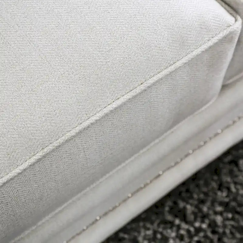Canapé contemporain en chenille blanc cassé avec clous décoratifs – Fabriqué aux États-Unis