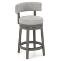 Tabouret de bar pivotant avec dossier rembourré et repose-pieds