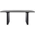 Table basse rectangulaire rustique-chic avec piétement tréteau cannelé