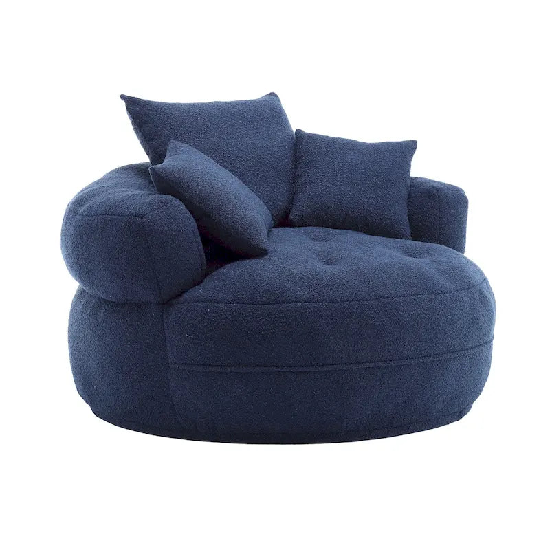 Circular Wide Fabric Sofa Chair