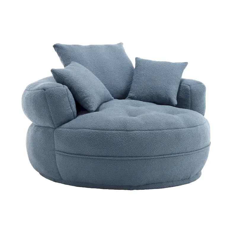 Circular Wide Fabric Sofa Chair
