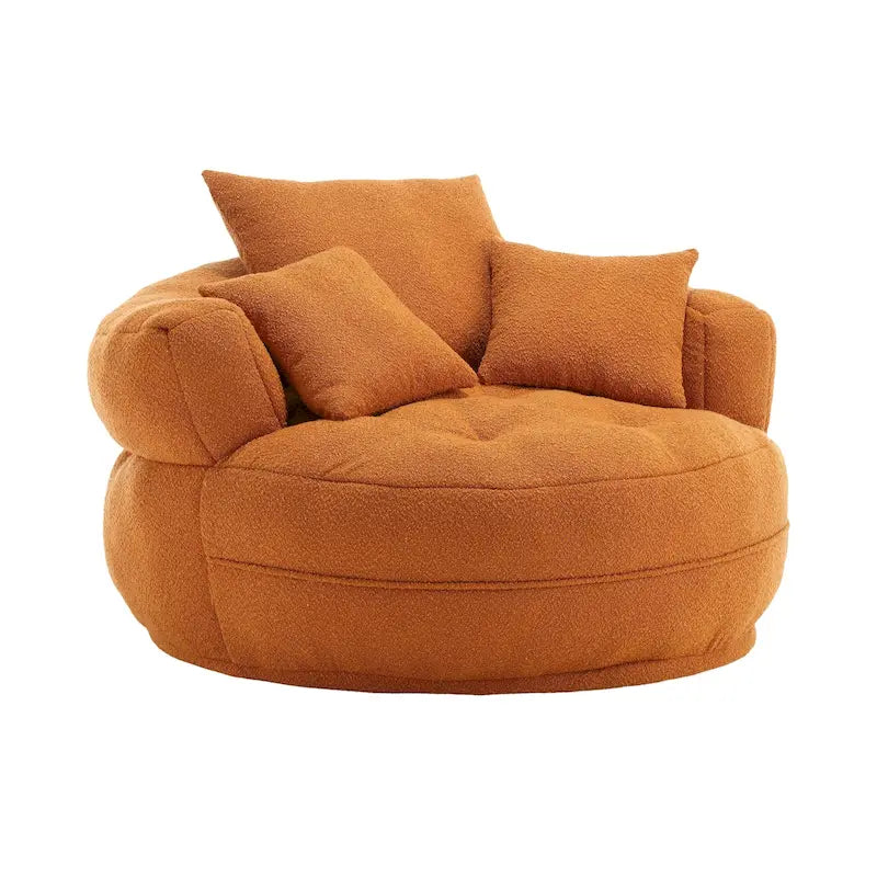 Circular Wide Fabric Sofa Chair