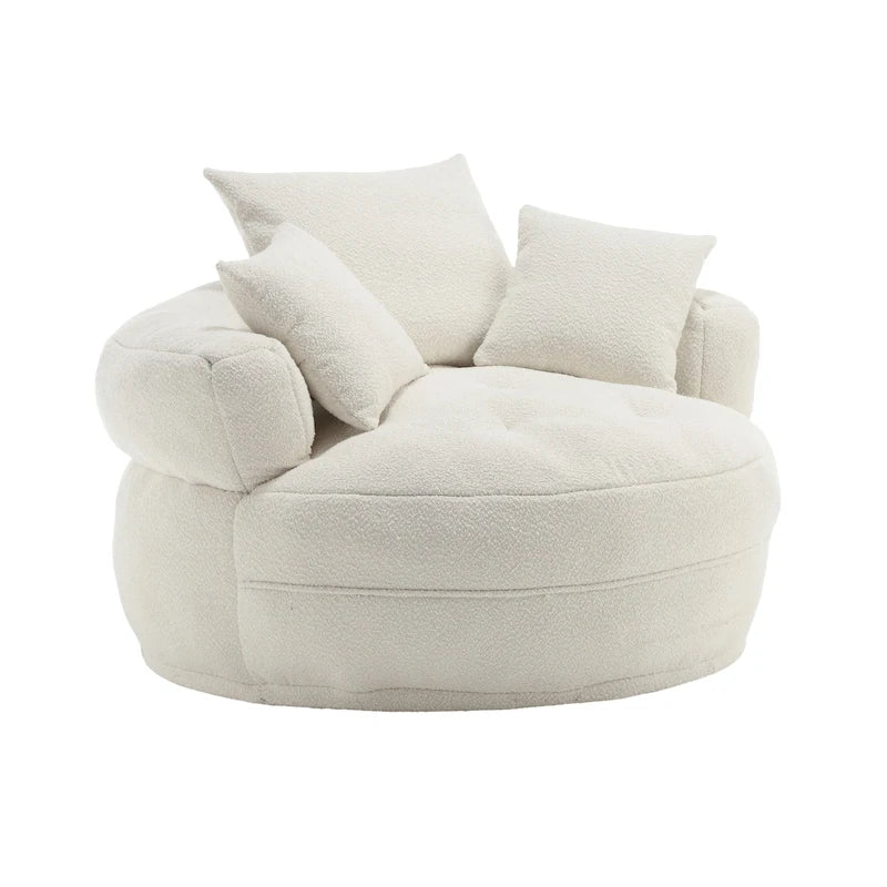 Circular Wide Fabric Sofa Chair