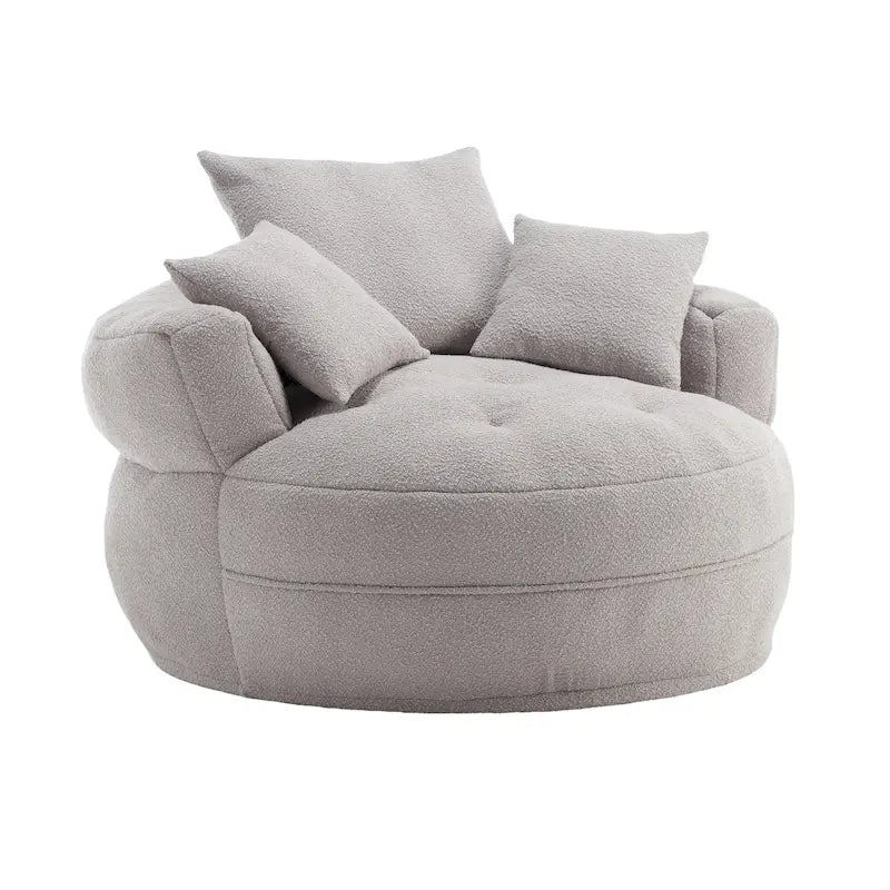 Circular Wide Fabric Sofa Chair