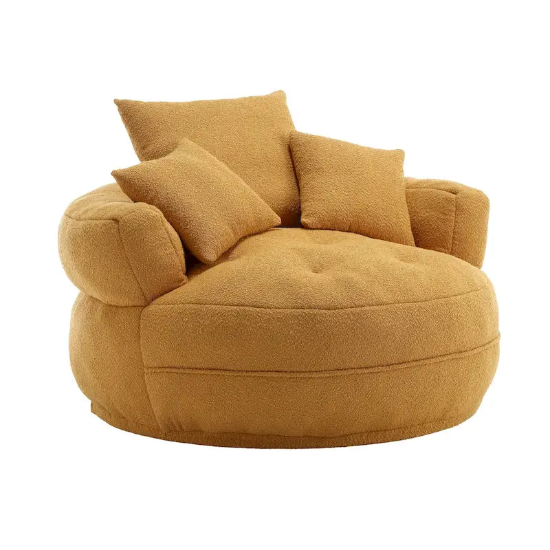 Circular Wide Fabric Sofa Chair