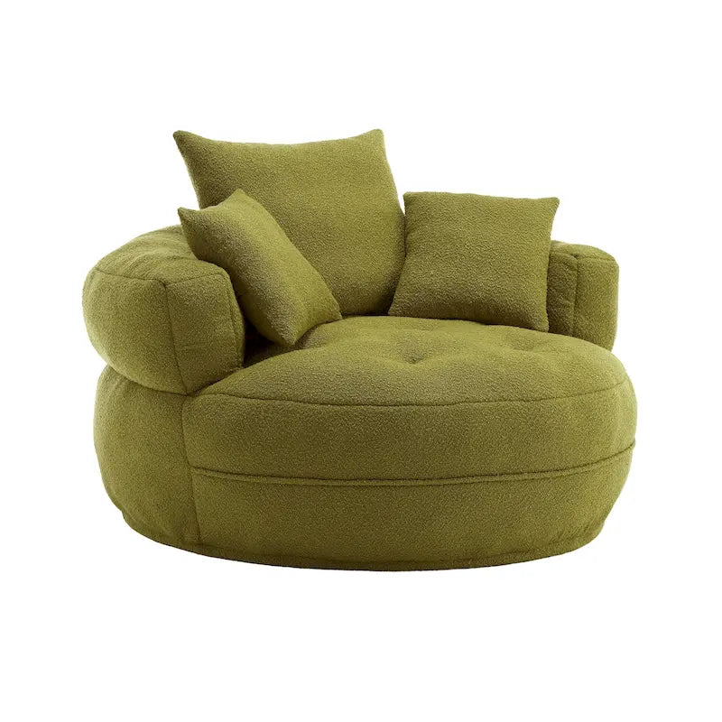 Circular Wide Fabric Sofa Chair