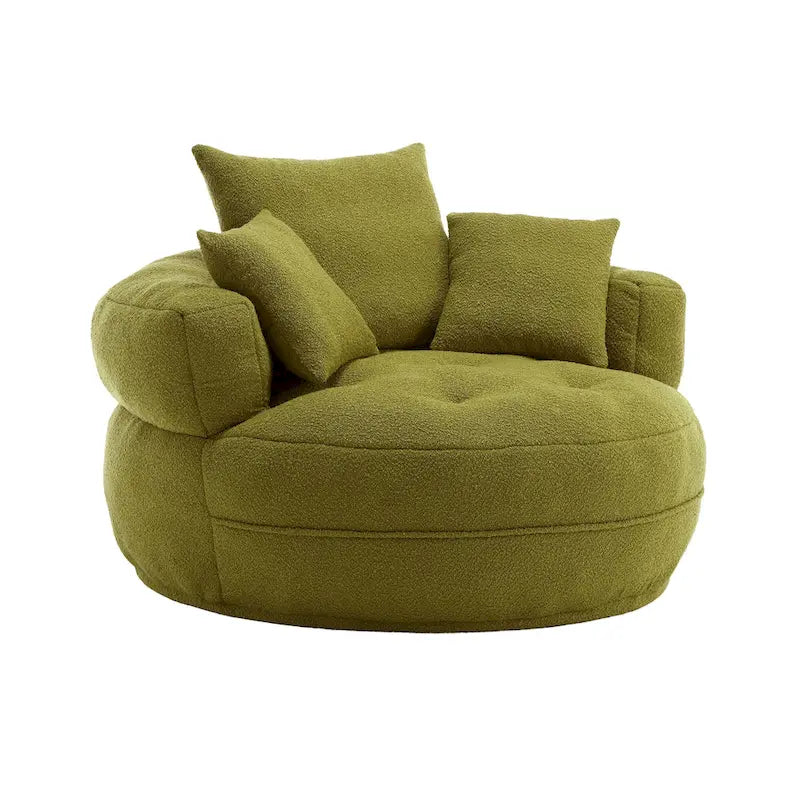 Circular Wide Fabric Sofa Chair