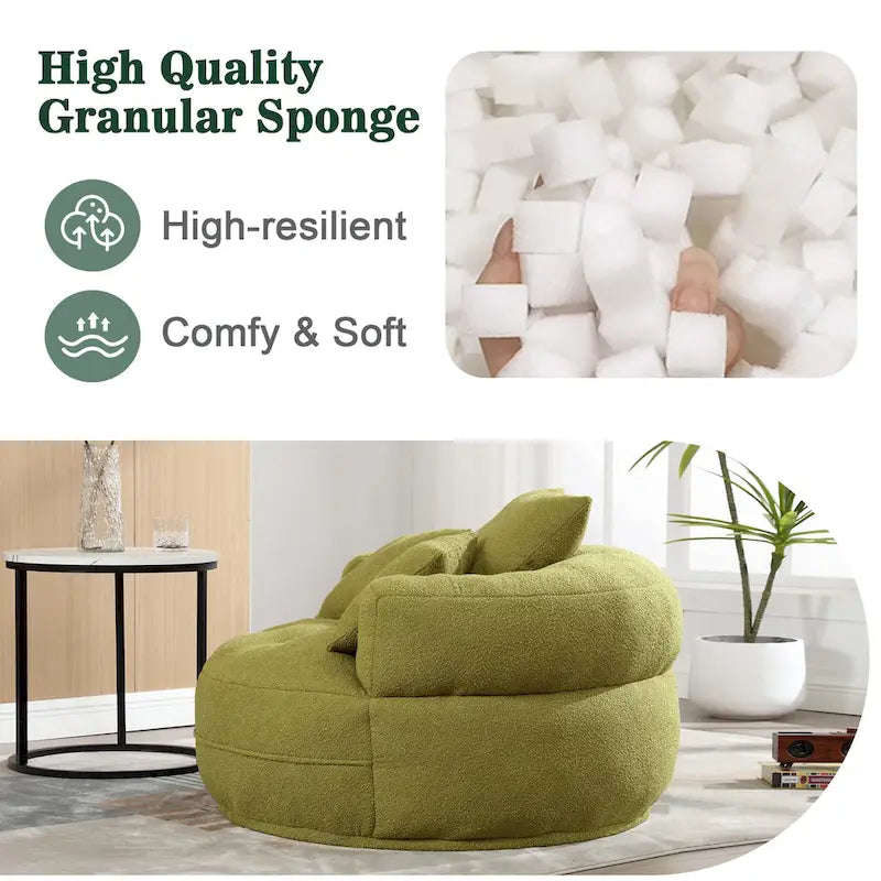 Circular Wide Fabric Sofa Chair