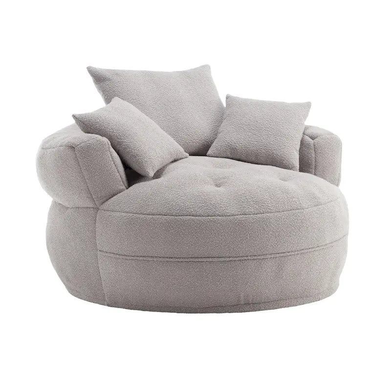 Circular Wide Fabric Sofa Chair