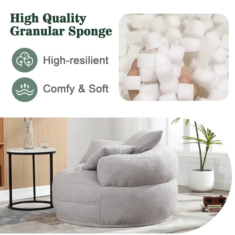 Circular Wide Fabric Sofa Chair