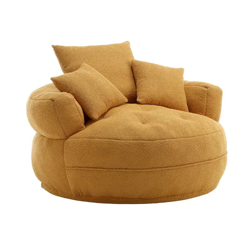 Circular Wide Fabric Sofa Chair