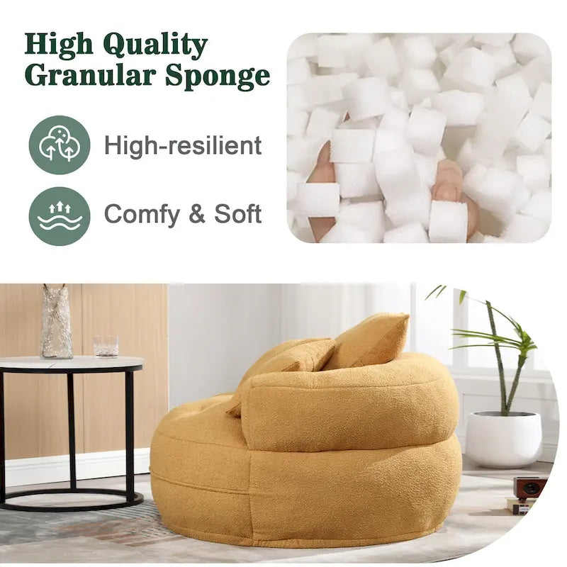 Circular Wide Fabric Sofa Chair