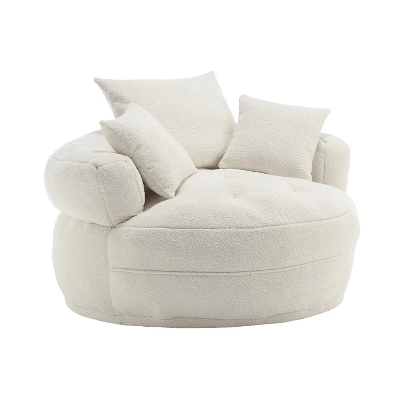 Circular Wide Fabric Sofa Chair