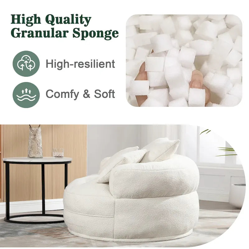 Circular Wide Fabric Sofa Chair